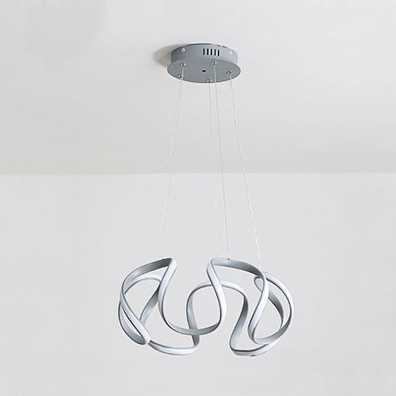 Waving Hanging Light Kit Modern Style Metal 1 Light Hanging Ceiling Lights