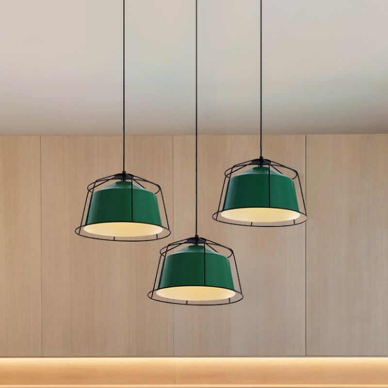 Groene schuur hanglamp lamp armatuur loft aluminium 1 lichte woonkamer naar beneden verlichting met kooisacht