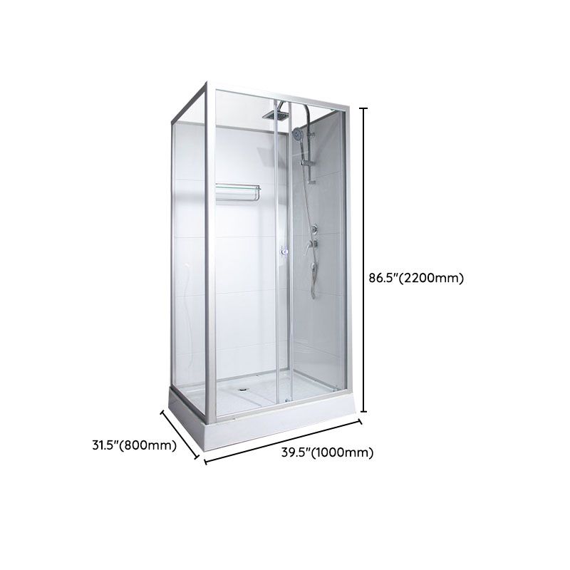 Modern Shower Kit with Base Foundation Sliding Door Shower Stall