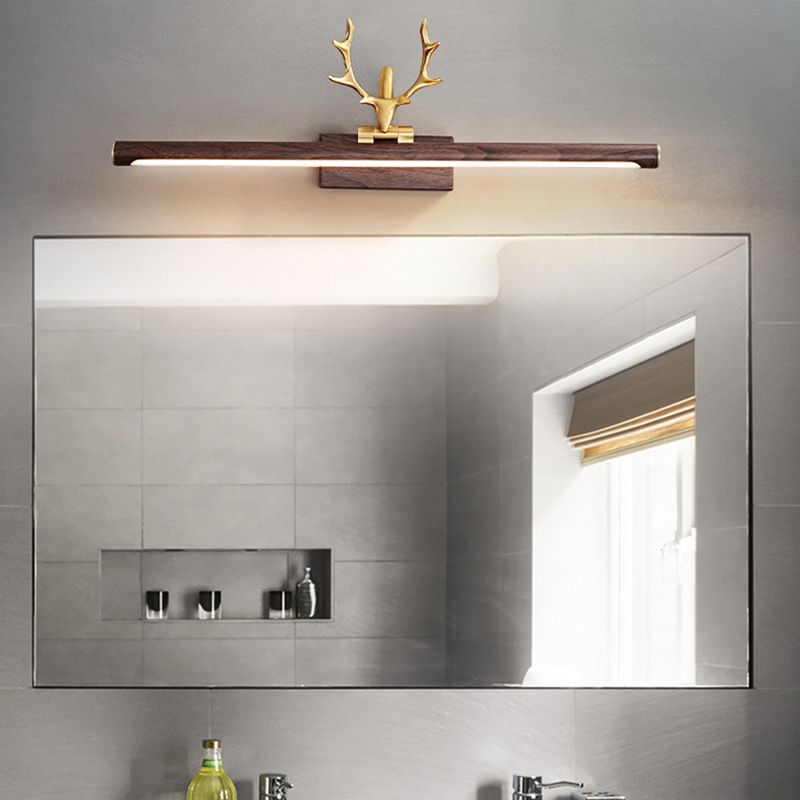 Postmodern Brass Vanity Light Straight 1 Light LED Mirror Light for Bathroom