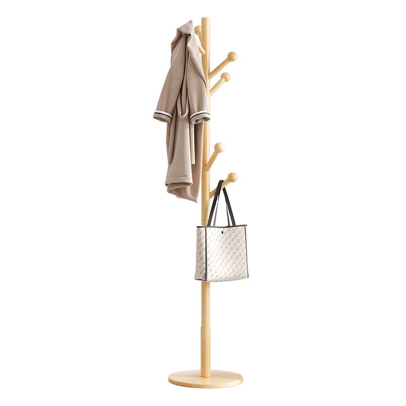 Hall Tree Modern Hooks Free Standing Solid Wood in Bedroom Coat Hanger