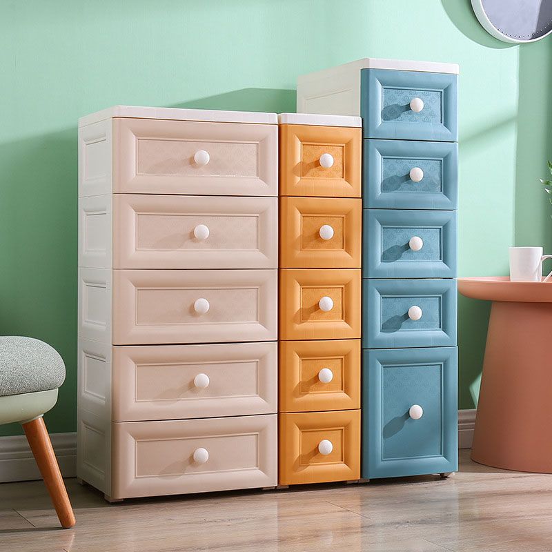 Scandinavian Baby Dresser Plastic Vertical Nursery Dresser with Drawers for Bedroom