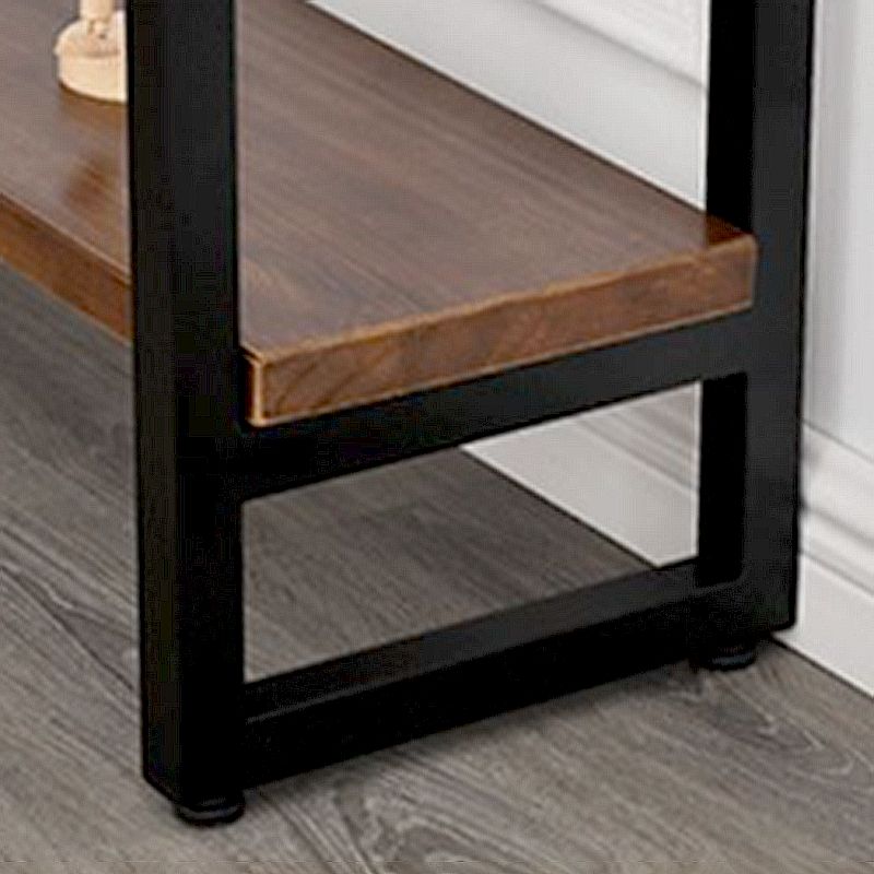 Storage Console Table Trestle Solid Wood Console Table in Brone  with Shelf