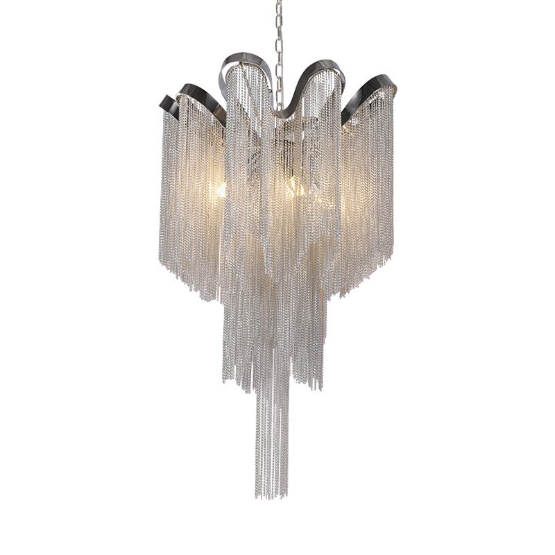 Metal Stream Suspension Pendant Light Modern-Style Hanging Ceiling Light for Living Room