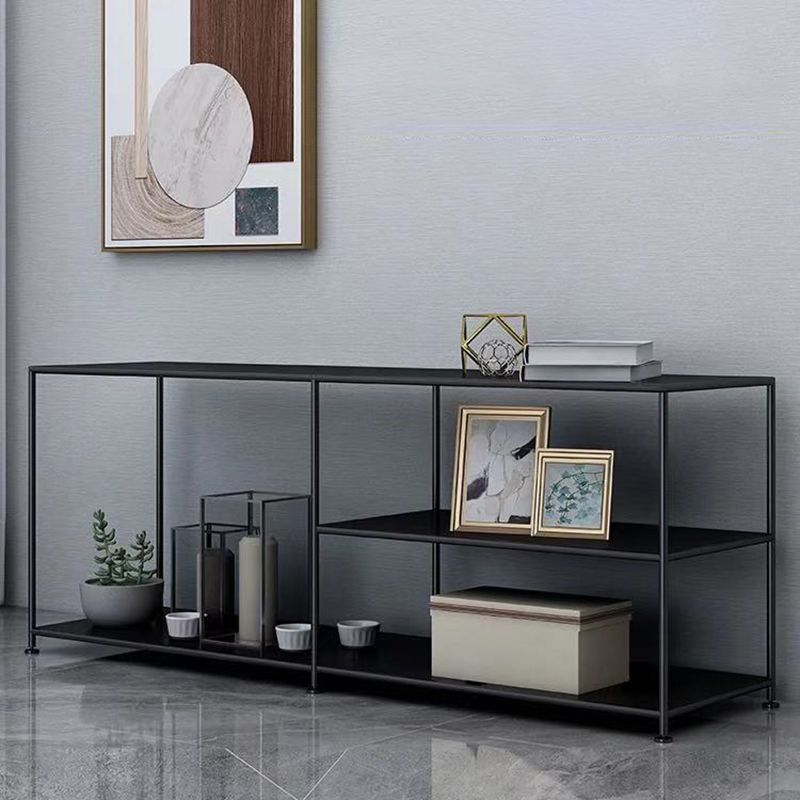 12.99"W TV Stand Open Storage Industrial Style TV Console with 3-shelf