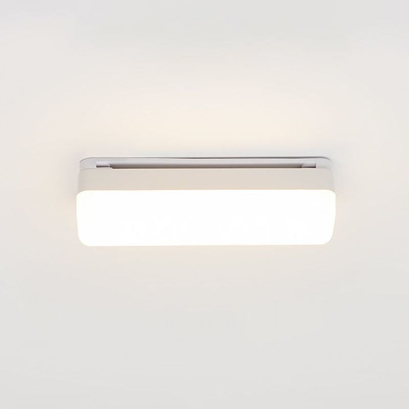 Linear Wall Light Fixture Modern Plastic 1 Light LED Mirror Light for Bathroom in White