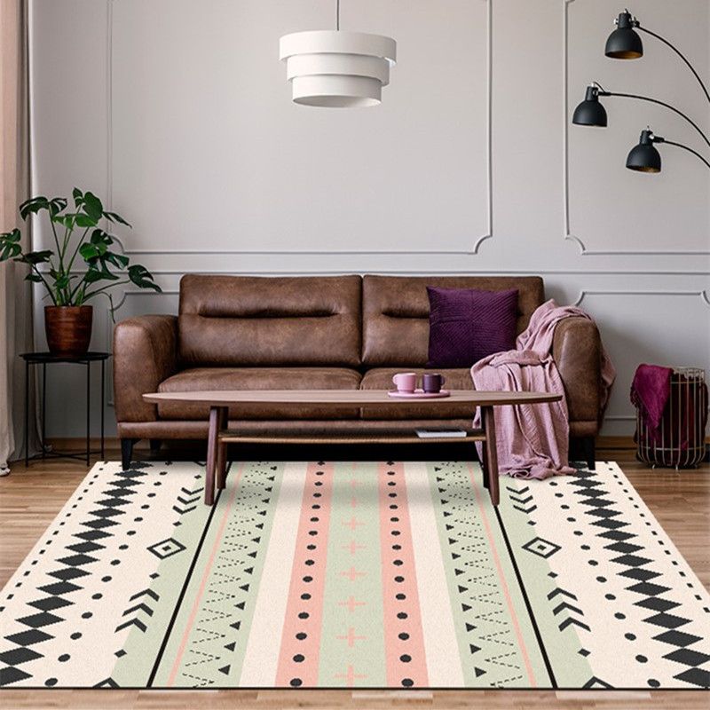 Boheemse stijl geometrisch patronen met een patroon Multi-gekleurde polypropyleen tapijt anti-slip achteruit Pet vriendelijk wasbaar wasbaar tapijt voor thuis