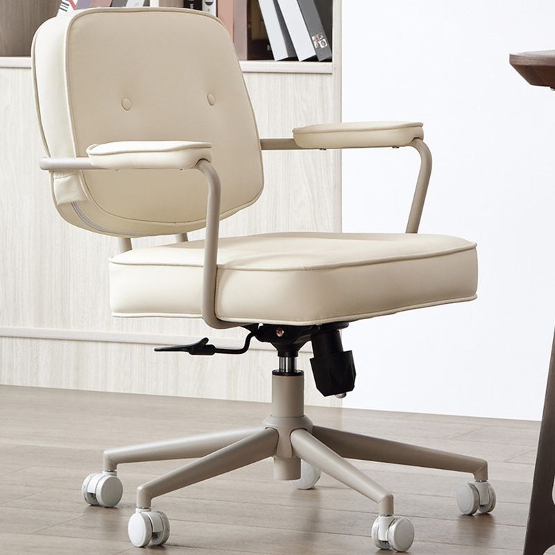 Modern Padded Arms Office Chair Leather Desk Chair with Wheels