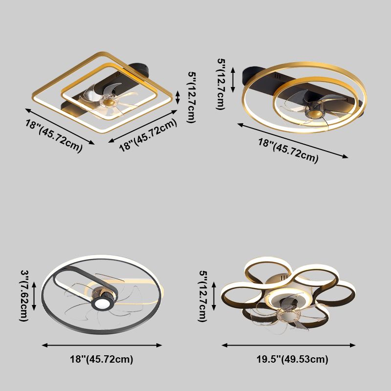 Luce ventilatore a soffitto lineare minimalista LED METALLICA LED LED MONTATA