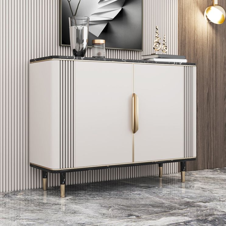 Glam Dining Server Marble Buffet Server with Doors for Living Room