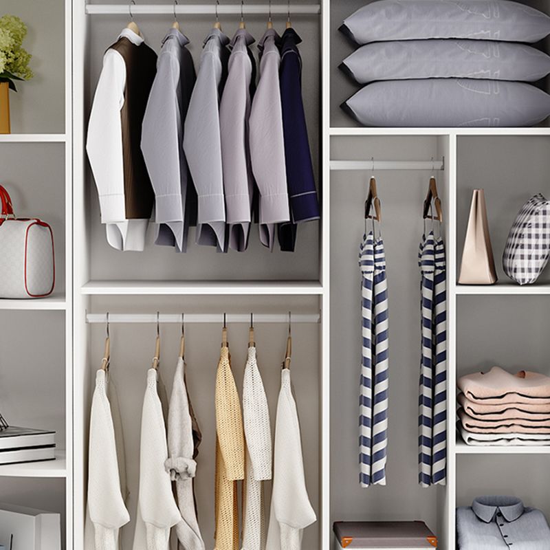 Contemporary White Coat Locker Solid Wood Closet with1 Sliding Door