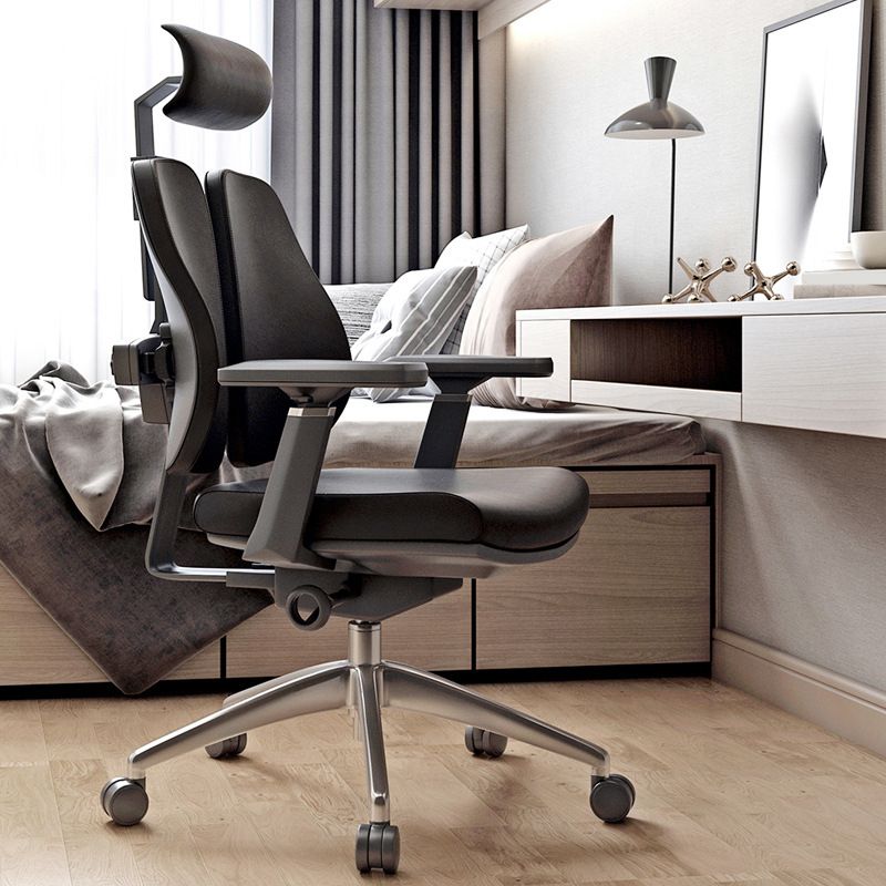 Arms Included Desk Chair Modern Adjustable Seat Height Swivel Chair with Wheels