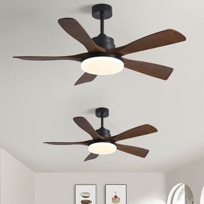 Nordic Ceiling Fan Light Fixture Simple Wooden LED Ceiling Lamp for Bedroom