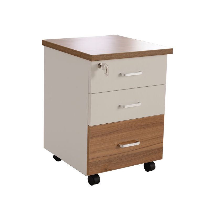 Contemporary Style Vertical Filing Cabinet Wood Filing Cabinet with Locking Storage