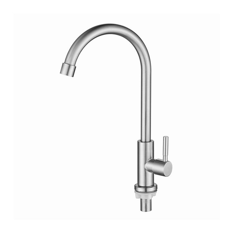 Contemporary Standard Kitchen Faucet High Arc Swivel Spout 304 Stainless Steel Faucet