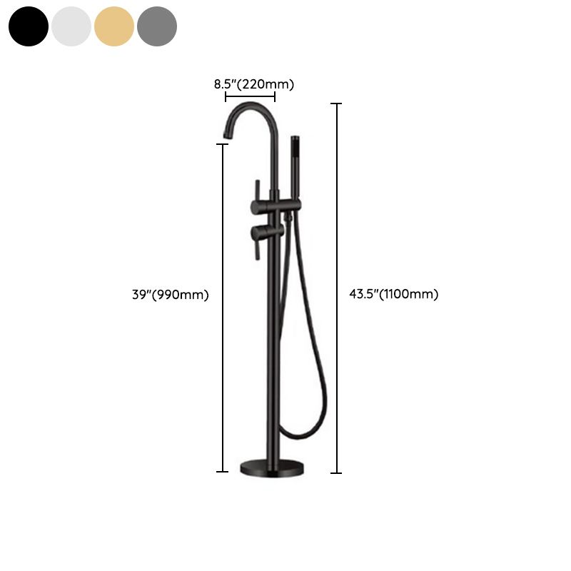 Floor Mounted Copper Freestanding Tub Filler One Handle Freestanding Bathtub Faucet