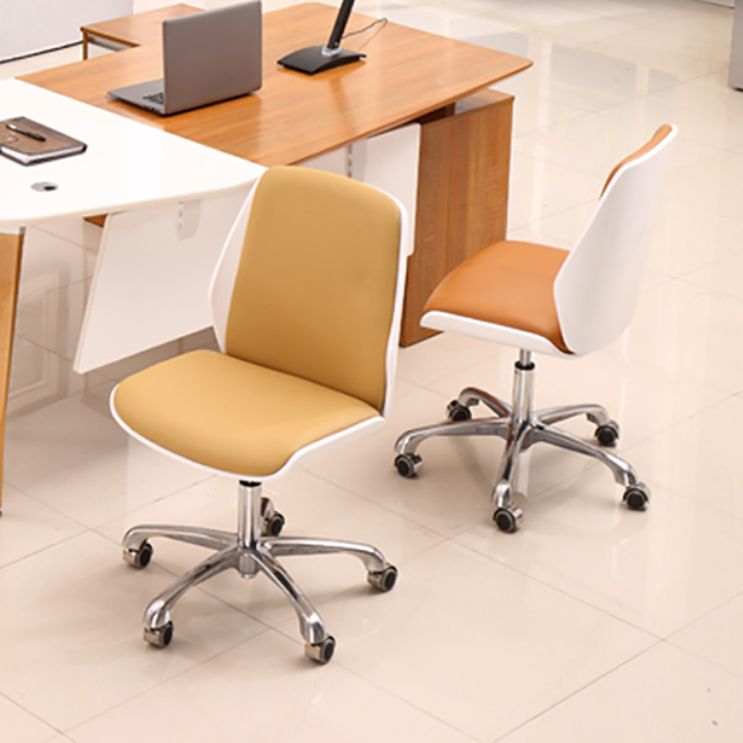 Contemporary No Arm Conference Chair Leather Desk Chair for Office