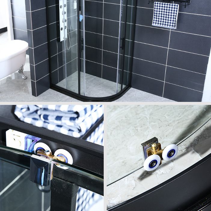 Neo-round Stainless Steel Shower Enclosure with Double Door Handles