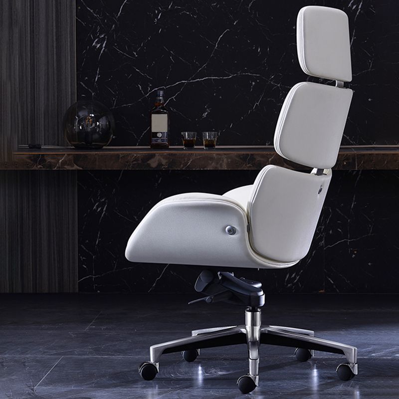 Armless Modern Office Chair Leather Tilt Mechanism No Distressing Ergonomic Desk Chair