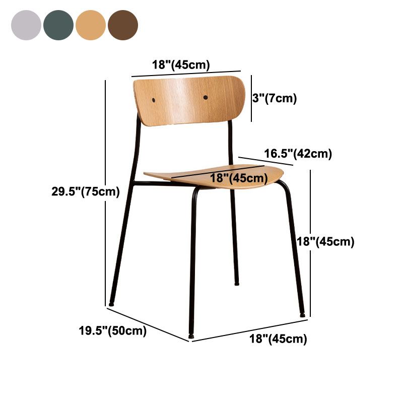 Industrial Dining Side Chair Bentwood Dining Chair with Black Legs