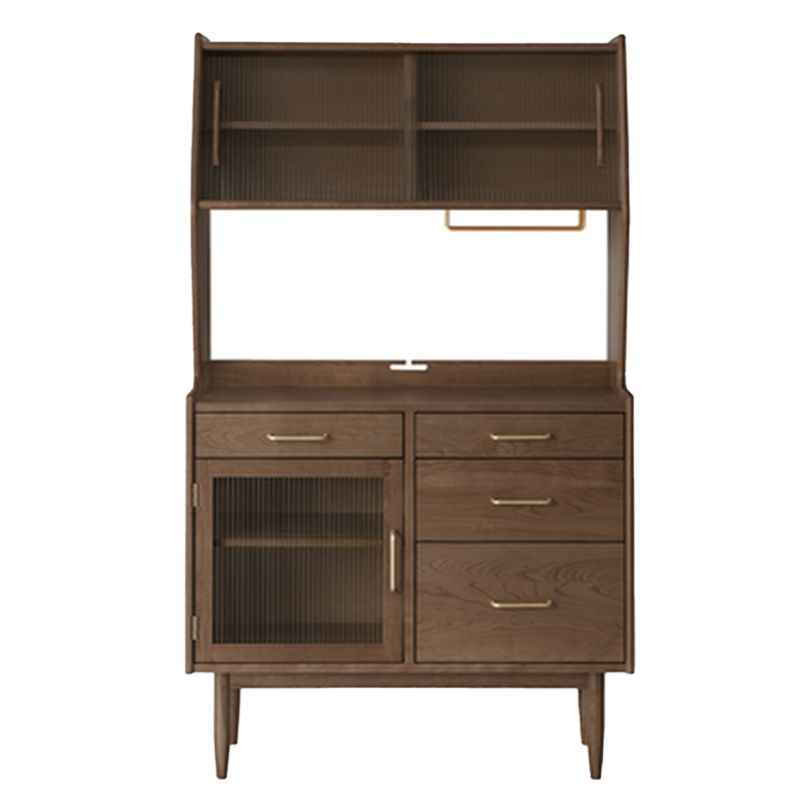 Modern Pine Dining Hutch 3 Drawers 16.5" W Hutch Cabinet for Dining Room