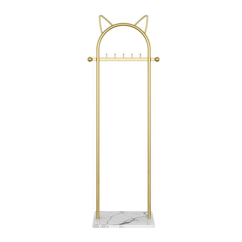 Metal Hall Stand, Hall Tree with Storage Shelf & Hanging Rail, Gold and Black