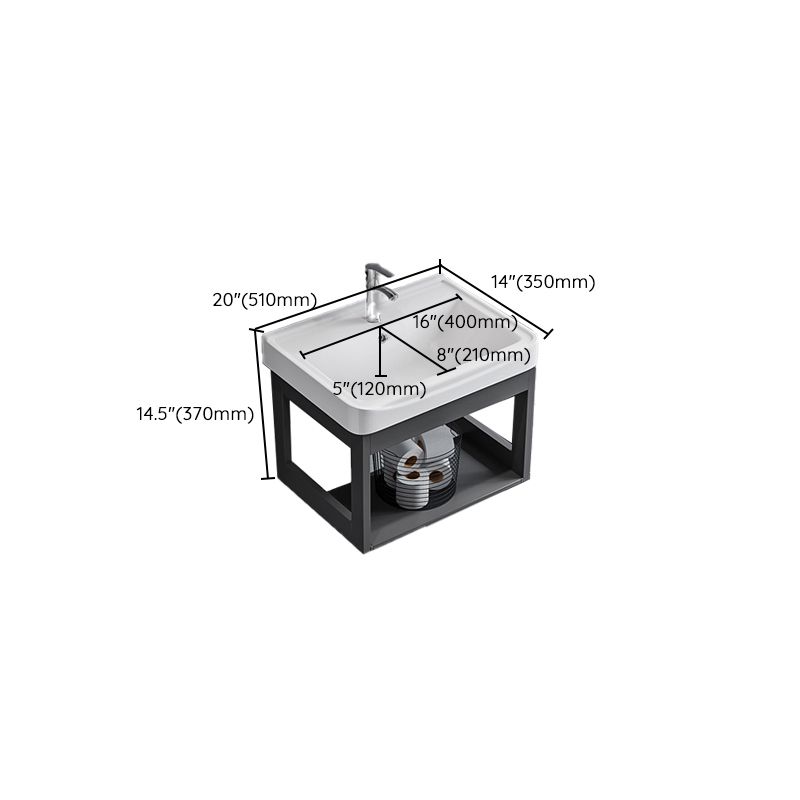 Bathroom Sink Vanity Rectangular Sink Storage Shelf Sink Vanity