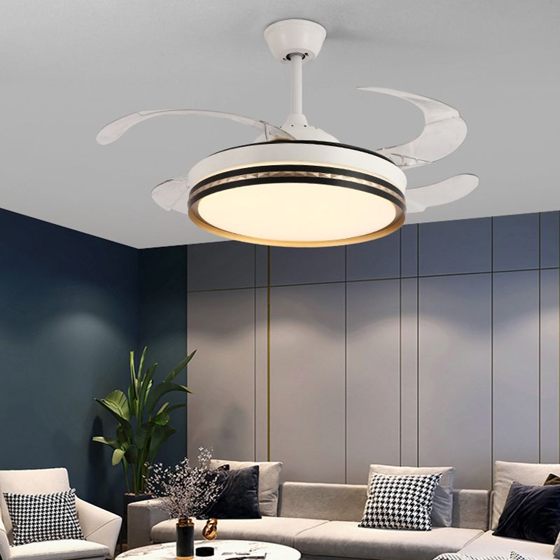 Contemporary LED Ceiling Fan Fixture in Black & White Finish Fan Lighting