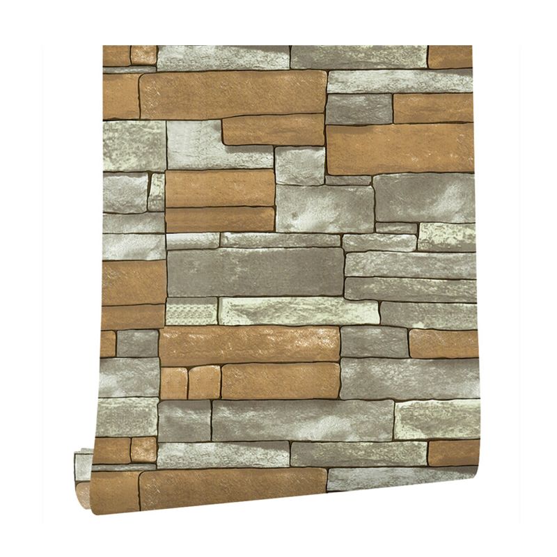 Brick Peel and Stick Wallpapers Removable Wall Art for Living Room, Yellow-Green