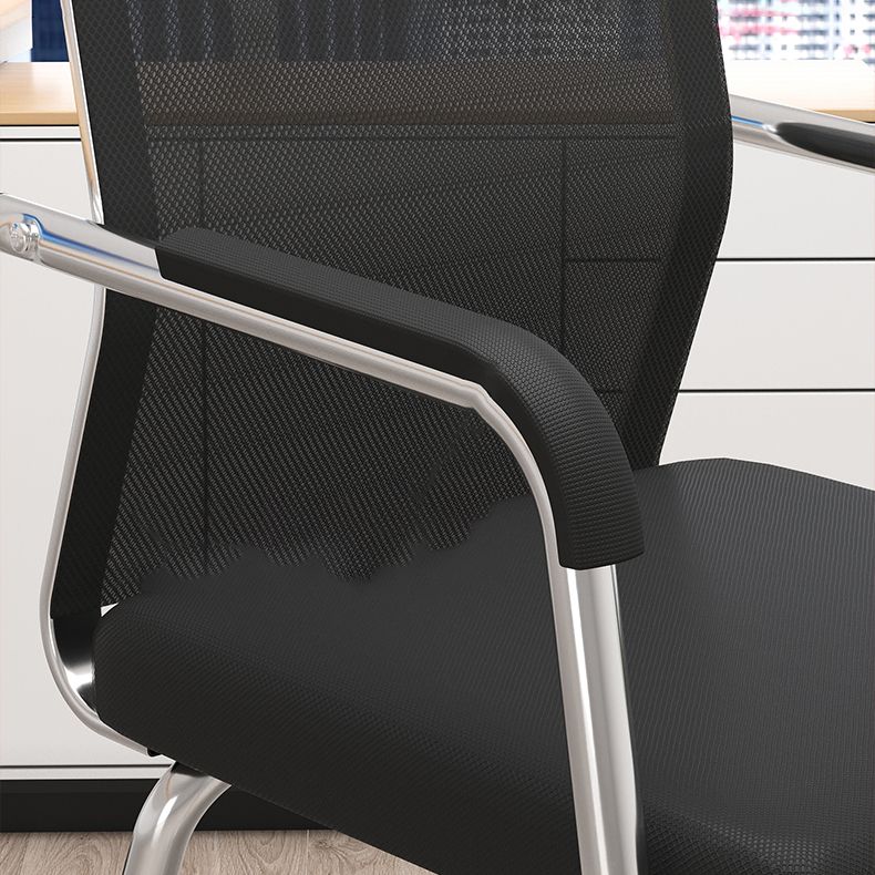 Modern Desk Chair No Distressing Fixed Arms No Wheels Office Chair