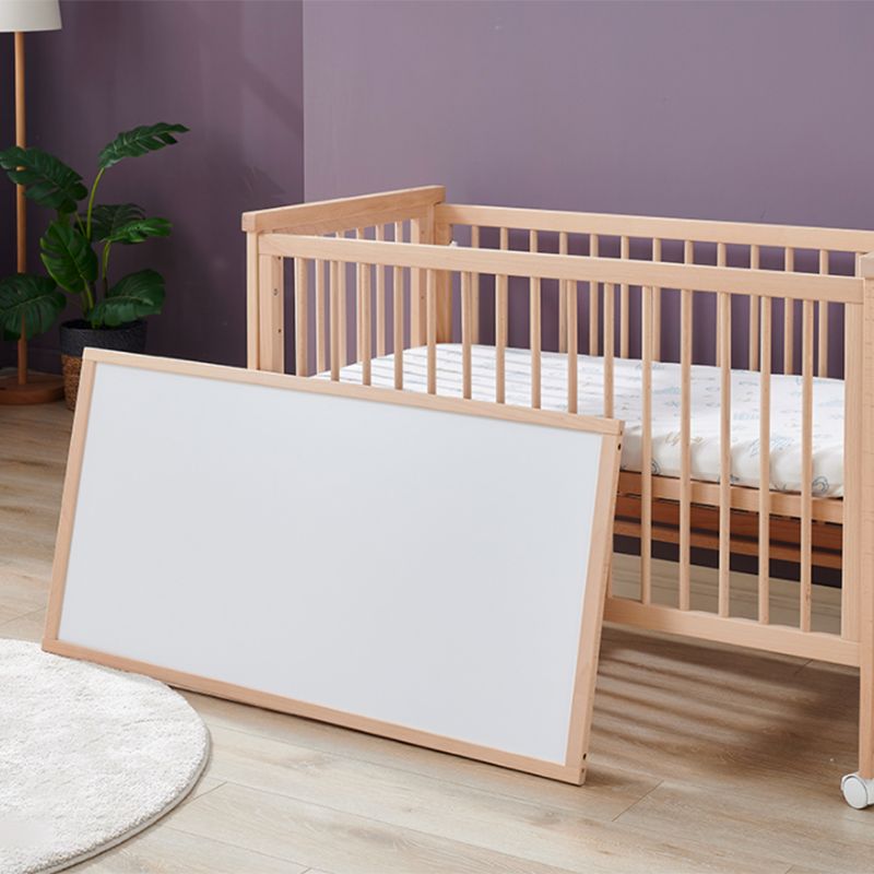 Rectangle Movable Crib Home Solid Wood Adjustable Height Crib