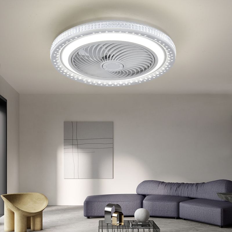 Metal Ceiling Fan Light Modern Style 2 Light Ceiling Fan Lighting for Living Room