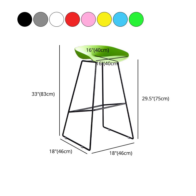 Scandinavian Coffee Shop Footrest Stool Matte Finish Plastic Bar Stool