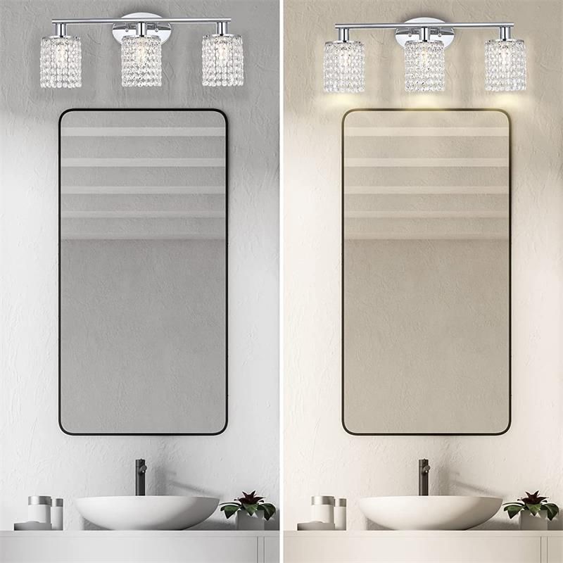 2 / 3 / 4 - Light Crystal Bath Sconce in Clear Traditional Bathroom Vanity Lighting