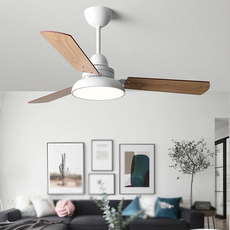 1 - Light LED Ceiling Fan Modern Wood Blade Fan Lighting in 4 Colors