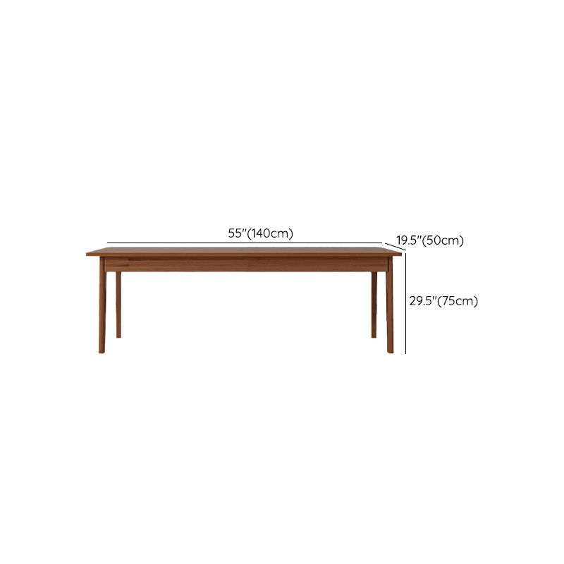 Contemporary Engineered Wood Writing Desk H-Shape Office Desk with Wood Legs