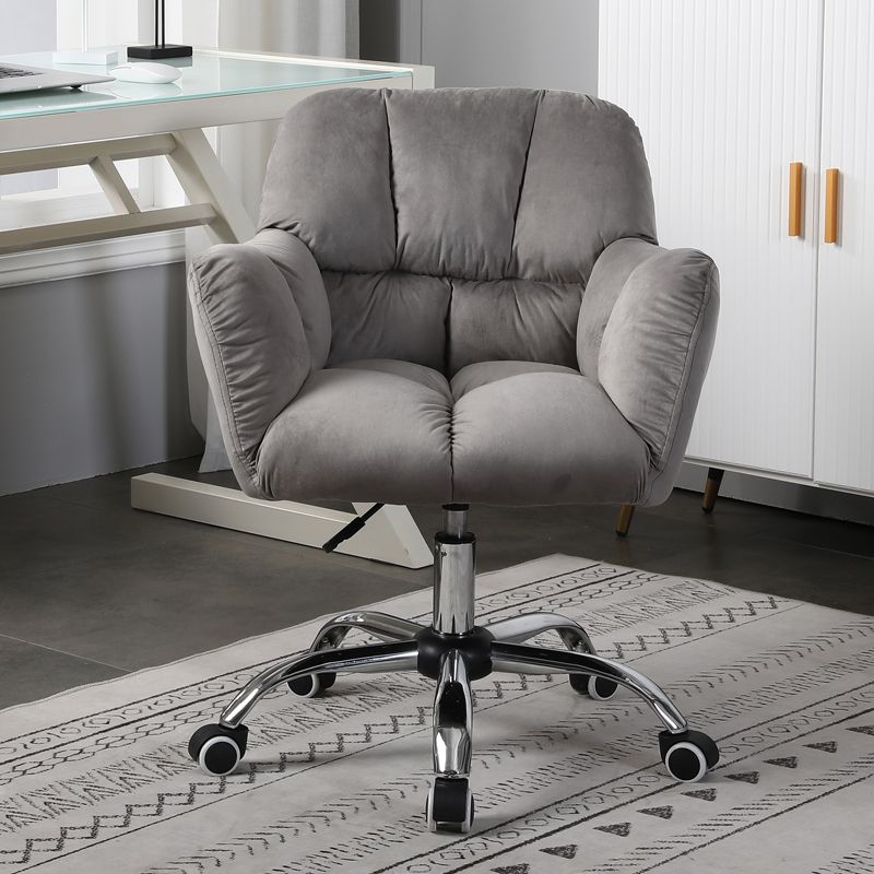 Contemporary Office Chair Armless Desk Chair with Wheels for Office