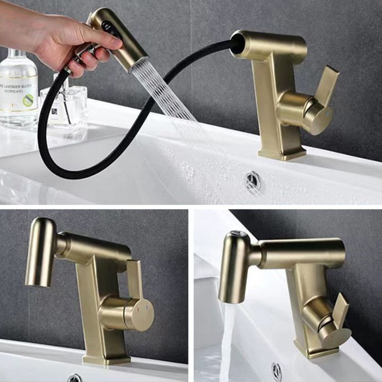 Contemporary Vessel Faucet Swivel Spout Faucet with One Lever Handle