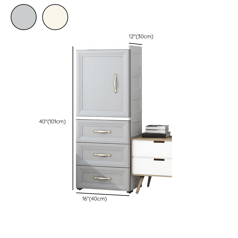 Modern Style Kid's Wardrobe Plastic 1-Door Wardrobe Closet for Bedroom