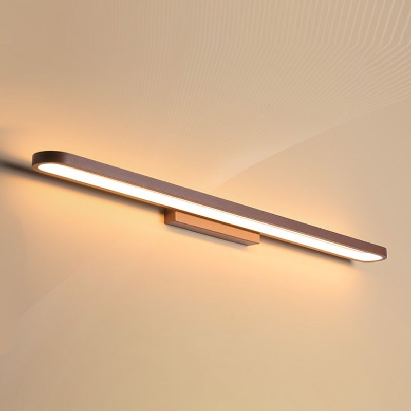 Linear Vanity Wall Sconce Modern Style Metal 1 Light LED Bathroom Vanity Lights in Brown