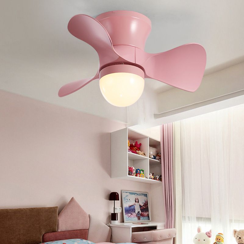 Nordic Style Ceiling Fan Lamp LED Round Shape Ceiling Fan Light for Children's Room