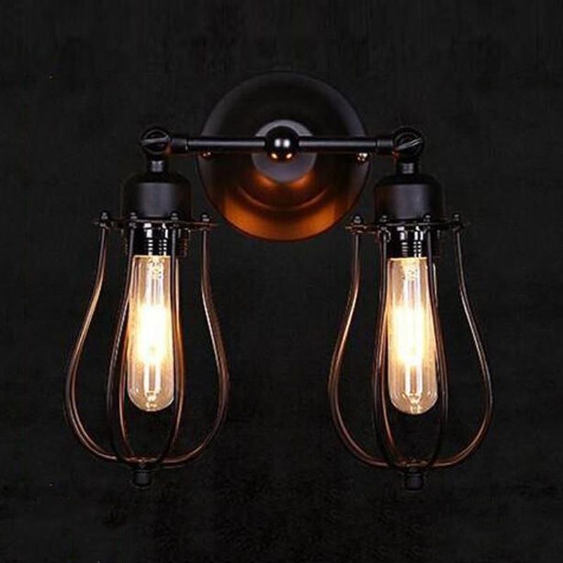 Unique Shape Sconce Light Fixture Industrial Sconce Lamp in Black Finish