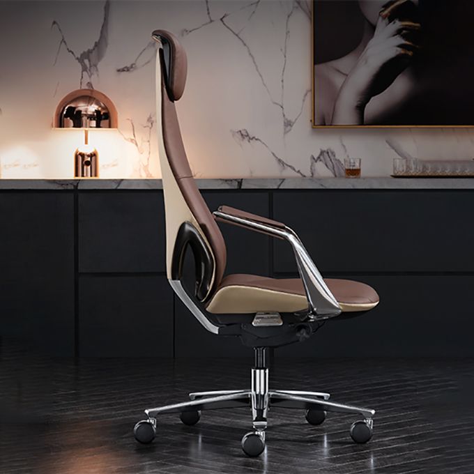 Contemporary Fixed Arms Executive Chair Wheels Included Managers Chair for Office