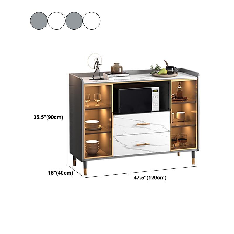 Contemporary Side Board Glass Door Sideboard for Dining Room