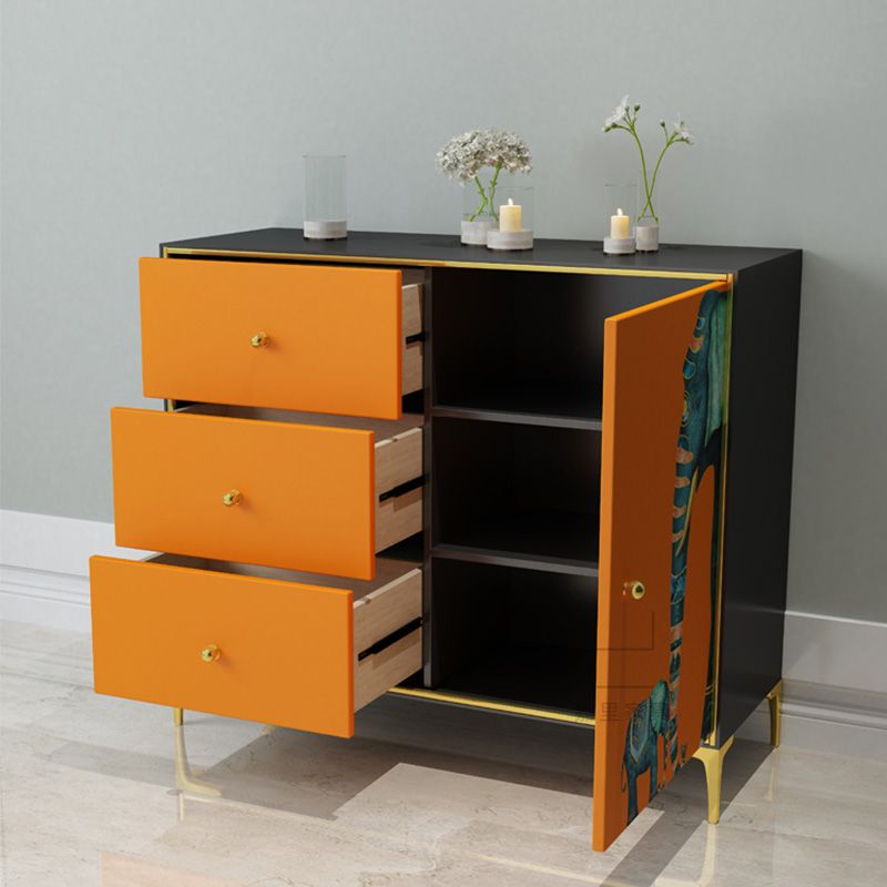 14.5" D Wooden Storage Chest Modern 3 Drawers Combo Dresser with 1 Door