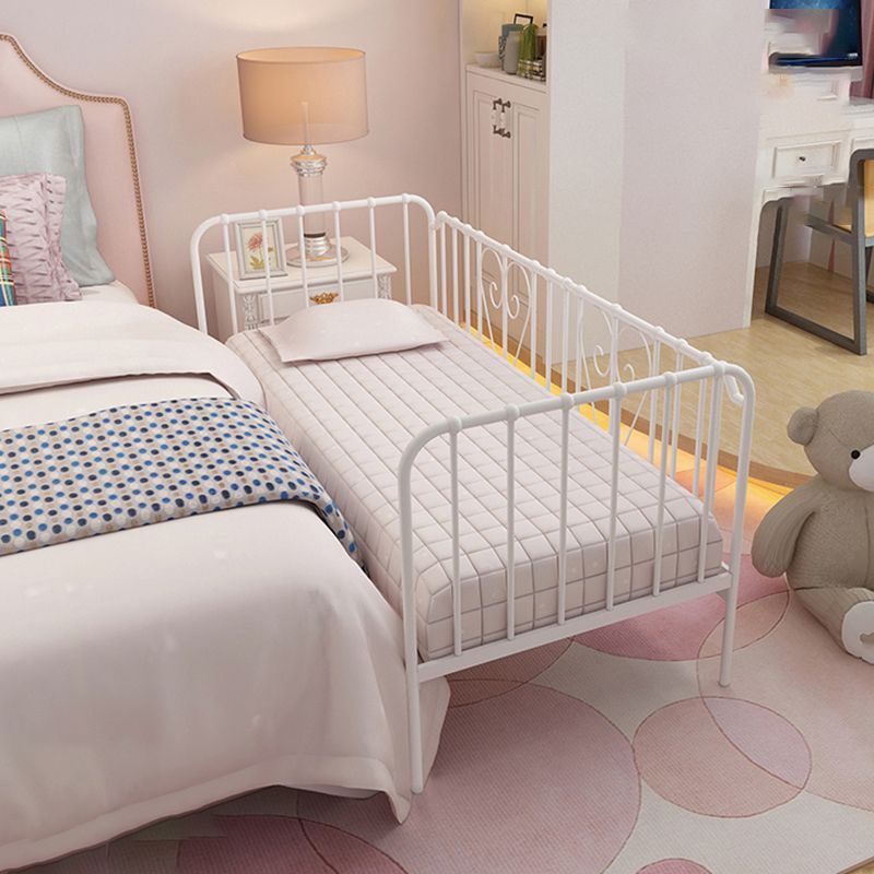 Industrial Rectangle Crib Metal Crib with Guardrails Baby Crib