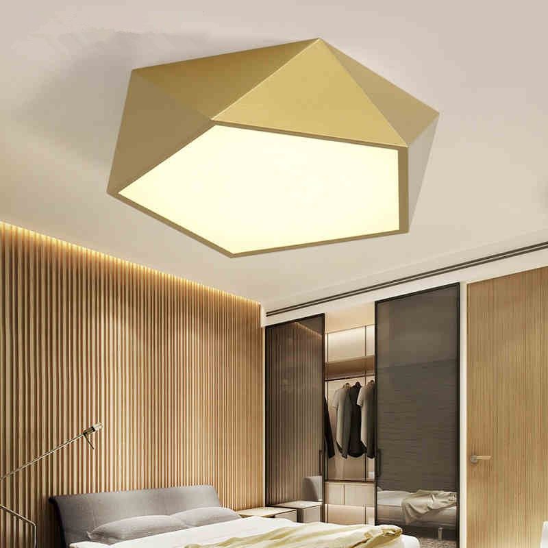 Geometric Flush Mount Light Contemporary Metal Ceiling Lighting for Bedroom