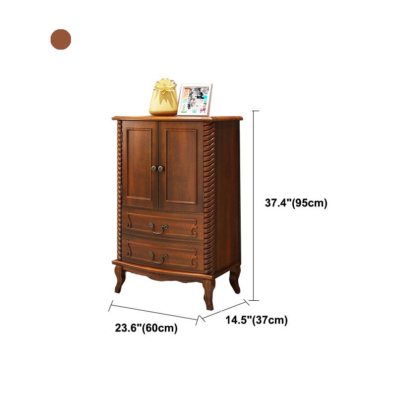 American Traditional Wood Lingerie Chest Brown Bedroom Vertical Dresser