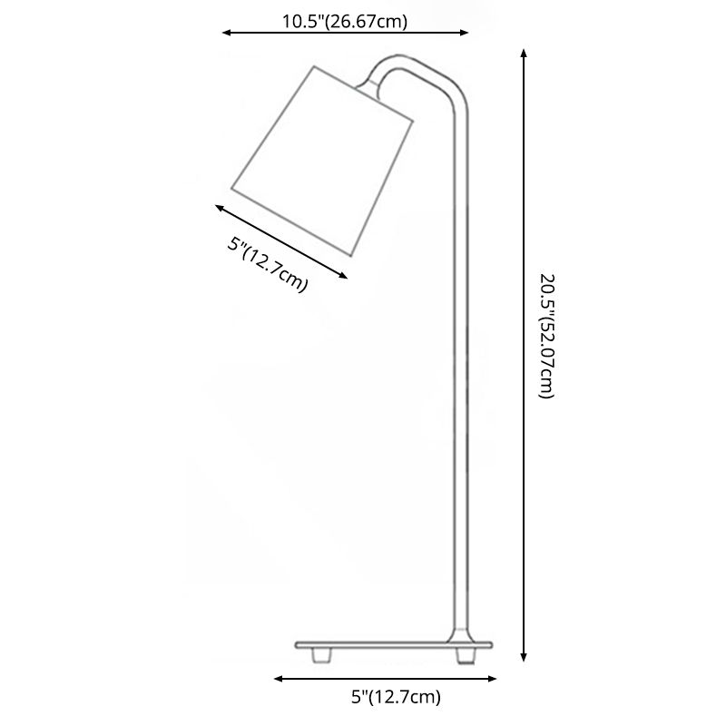 Lámpara de mesa de dormitorio de cuello de cisne 1 Bulb Macaron Style Night Light con sombra cónica