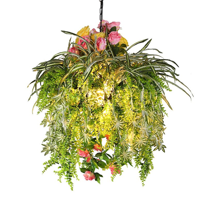 Green Plant Drop Pendant Style Industrial Fer 1 Head Living Salle Sispending Lighting